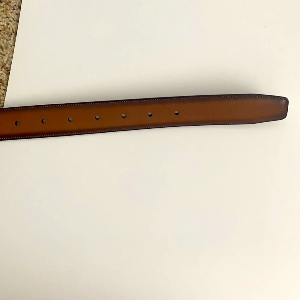 Perry Ellis Portfolio Mens Brown Genuine Leather Size 34/85